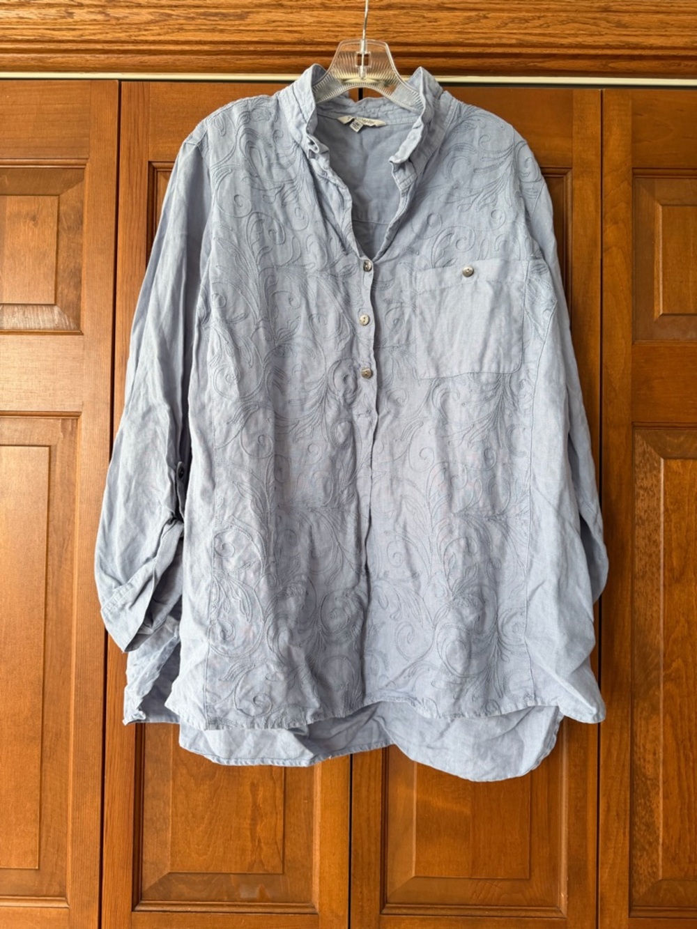 John Mark Light Blue Embroidered Shirt - Picture 5 of 8
